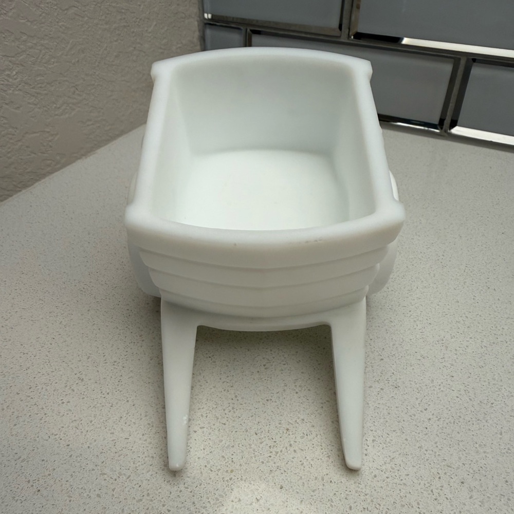 Vintage Fenton White Satin Donkey With Cart RARE - Picture 11 of 17